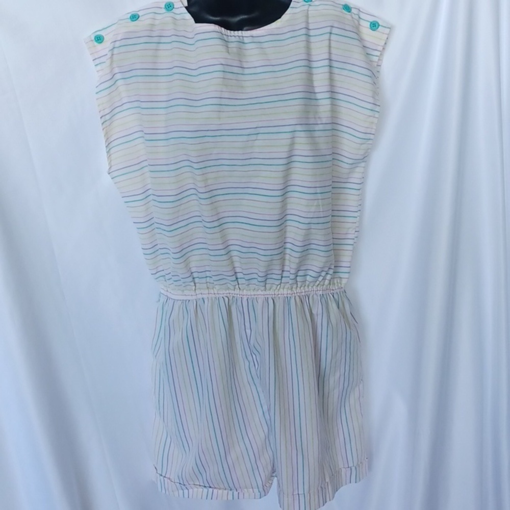 Mister Noah 1980’s vintage romper stripped  print size medium,  pastels